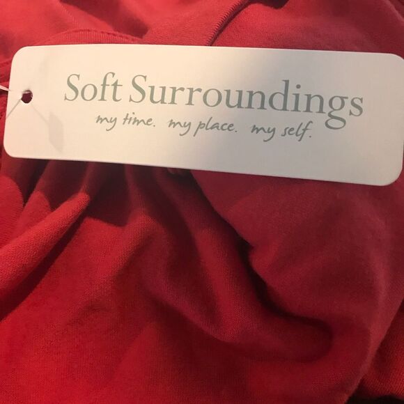 Soft Surroundings Hyannis Wrap Dress Size Large (14-16) Red Faux Wrap NWT - Picture 9 of 12